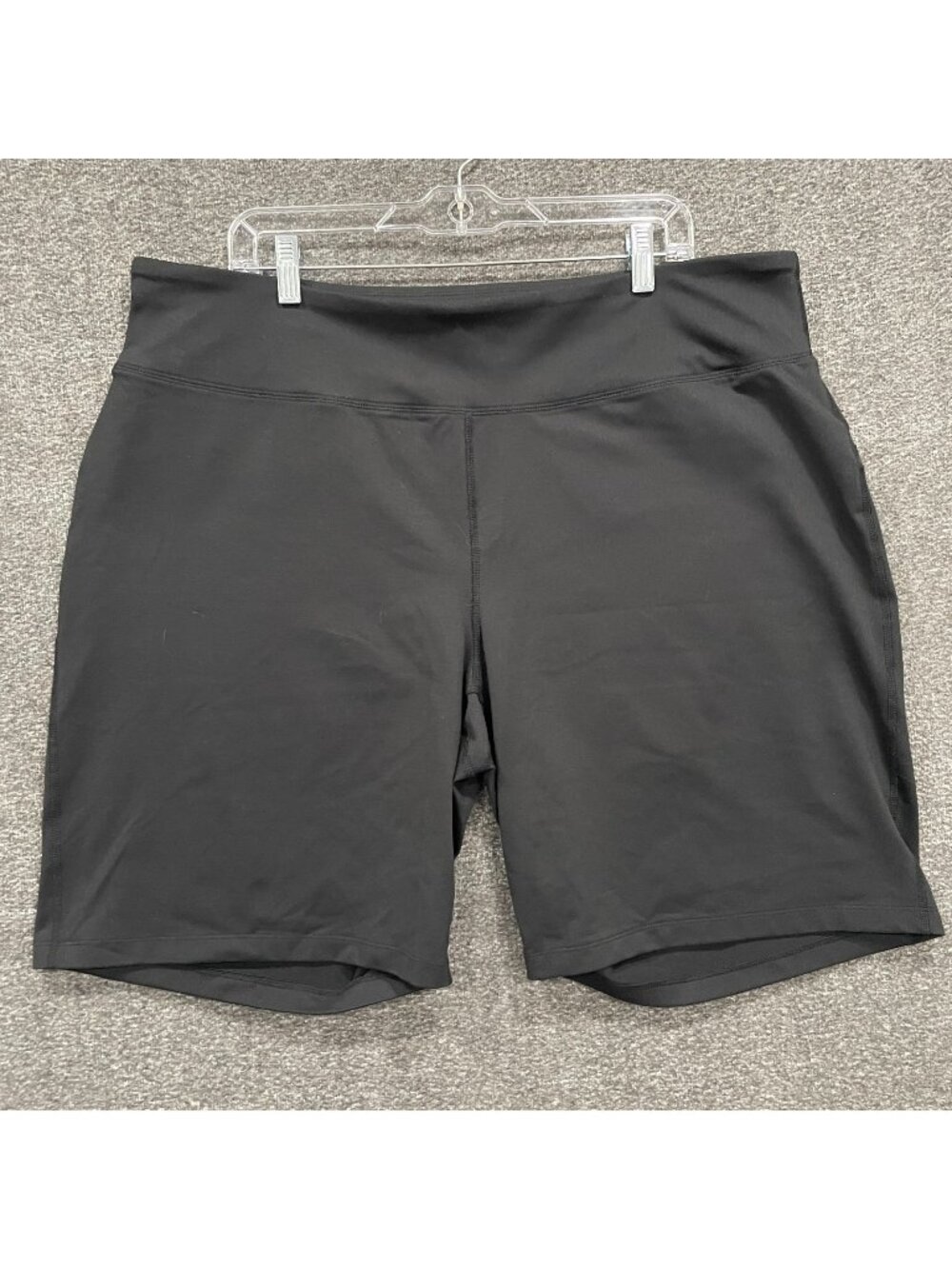 Lands End Shorts Womens Size 2X Black Stretchy Athletic Running Activewear Soft